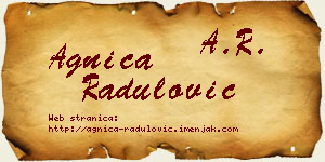 Agnica Radulović vizit kartica